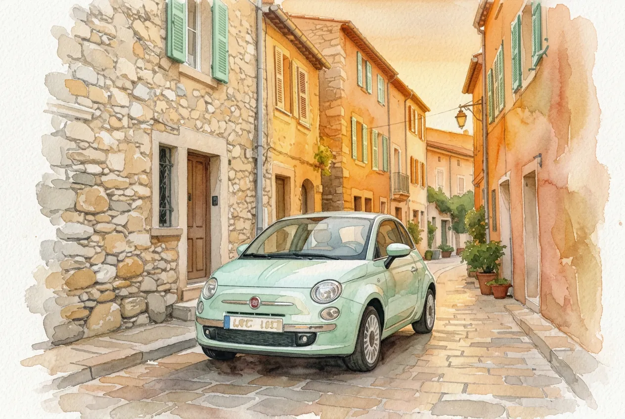 Mietwagen in Bonifacio: unser Fiat 500